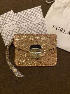 義大利 FURLA 亮片卡夾 10 x 8cm 聖誕禮物 交換禮物