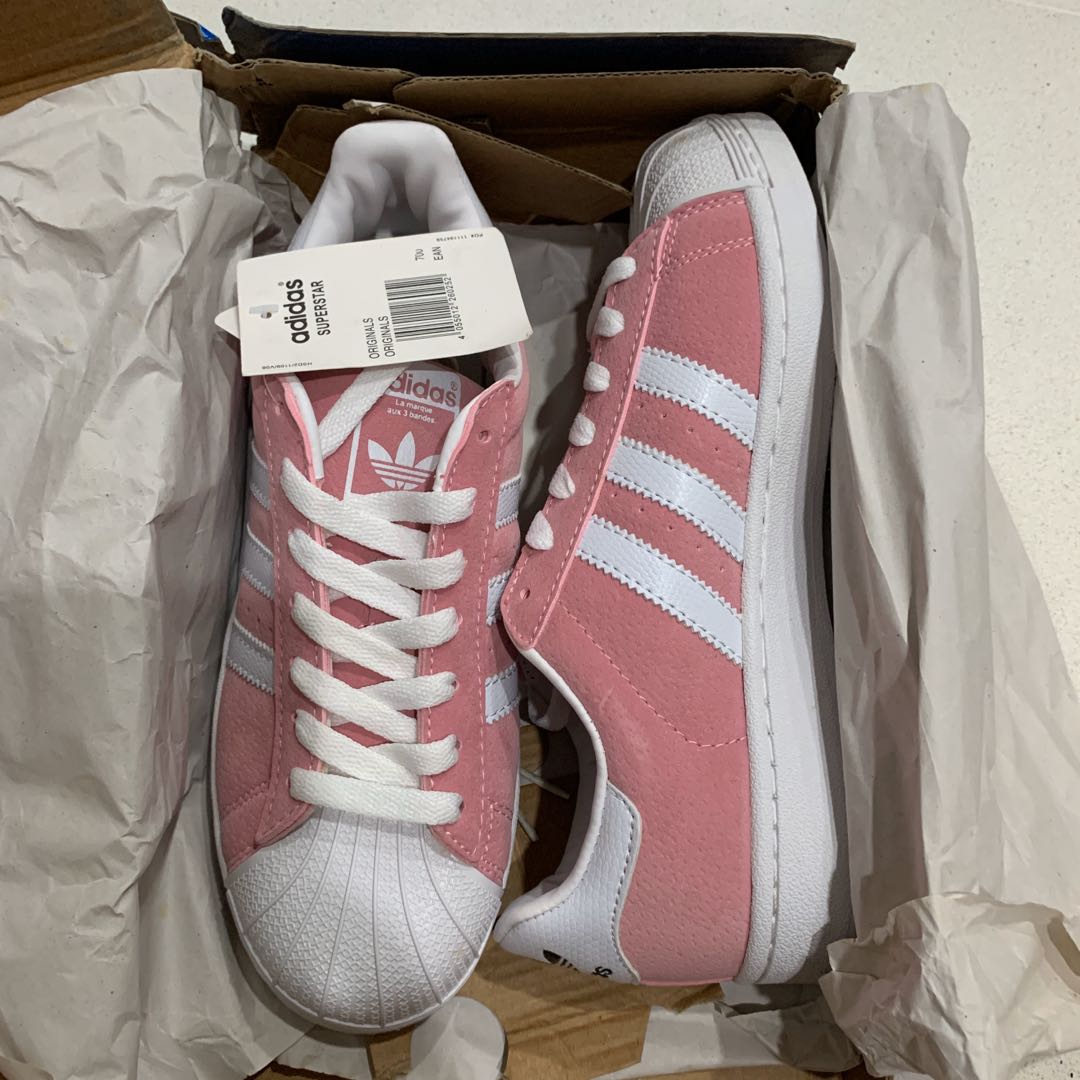 pink suede adidas superstar