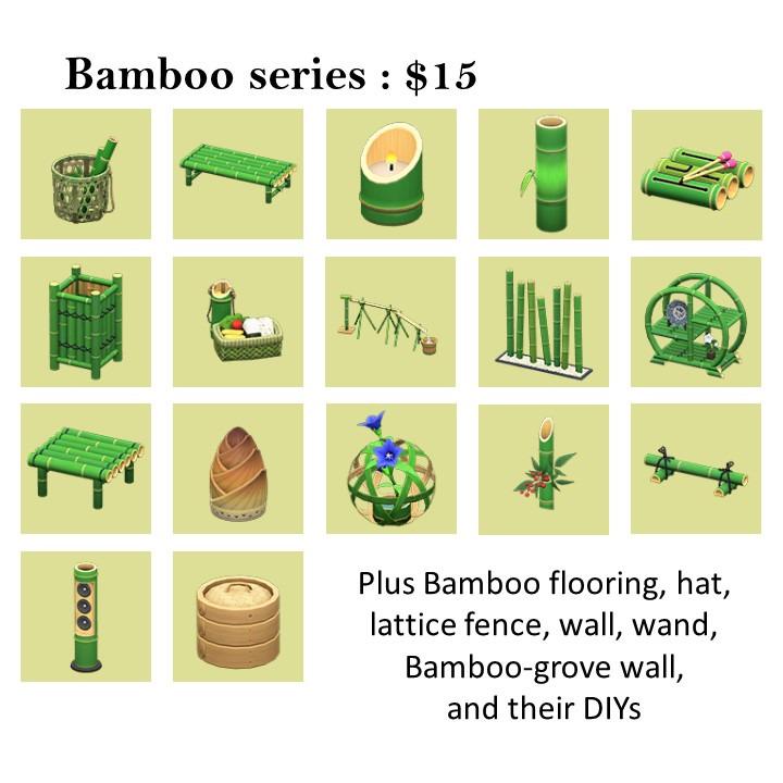 Animal Crossing DIY Furniture Sets from 9 Zodiac / Star, Bamboo
