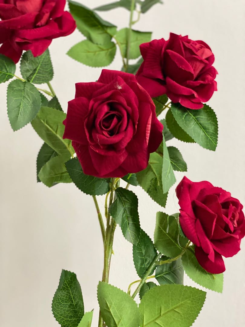 Artificial Velvet Roses For Hari Raya Gardening Flowers Bouquets On Carousell