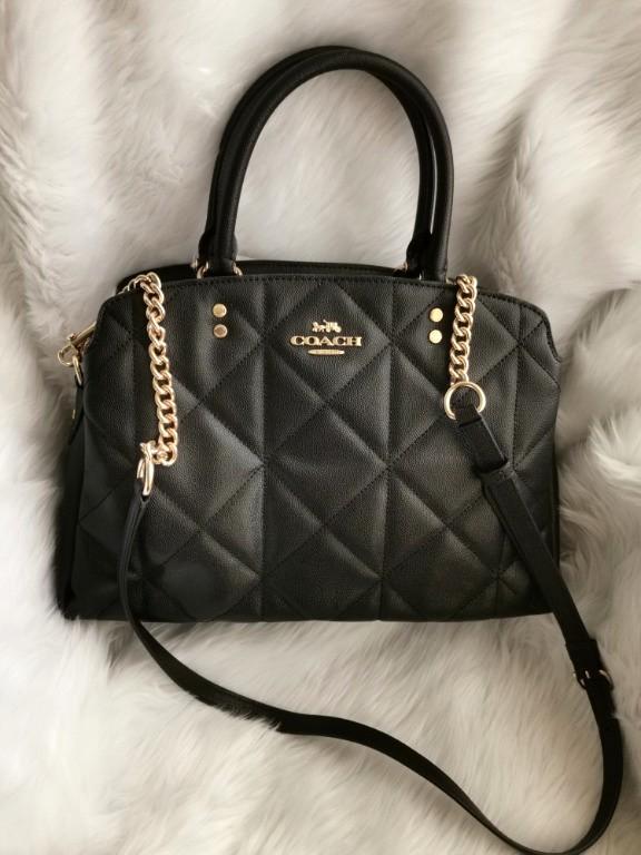 coach black quilted bag