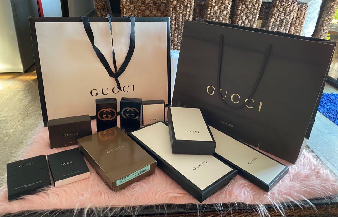 💜💜 Authentic Gucci paper bag and box, Luxury, Bags & Wallets on Carousell