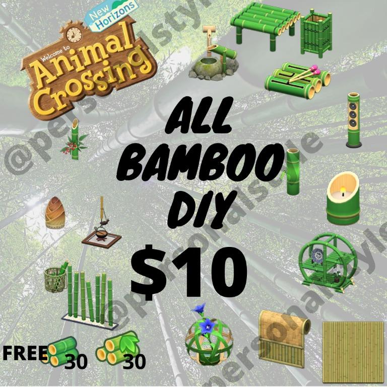 Bamboo Set DIY, Animal Crossing New Horizons, ACNH, Video Gaming, Video