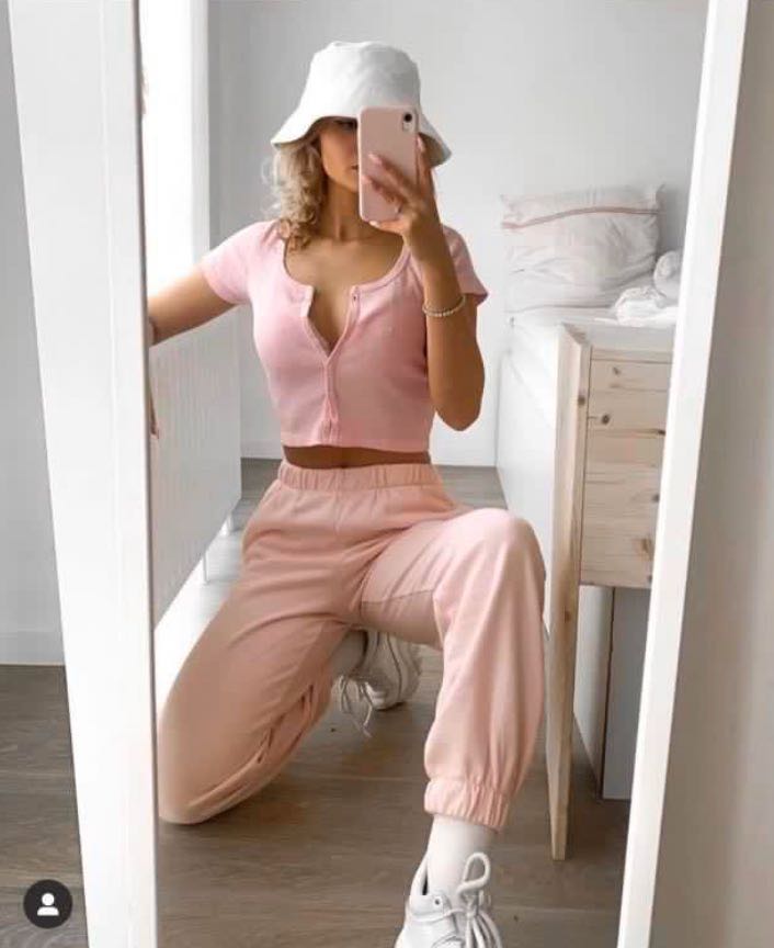 Light pink brandy sweatpants sales