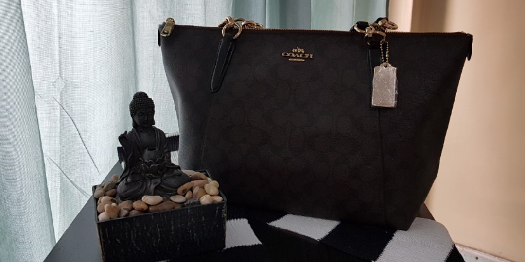 Coach SIG AVA TOTE in Brown Black Luxury Bags Wallets on Carousell