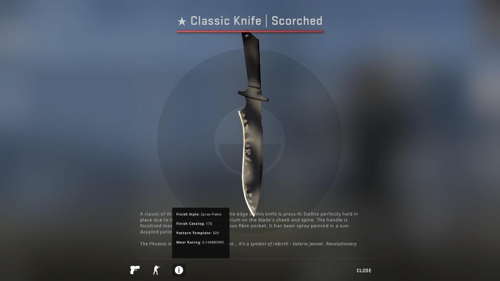 Csgo Classic Knife Scorched Minimal Wear Csgo Knives Csgo Knife Skin Toys Games Video Gaming In Game Products On Carousell
