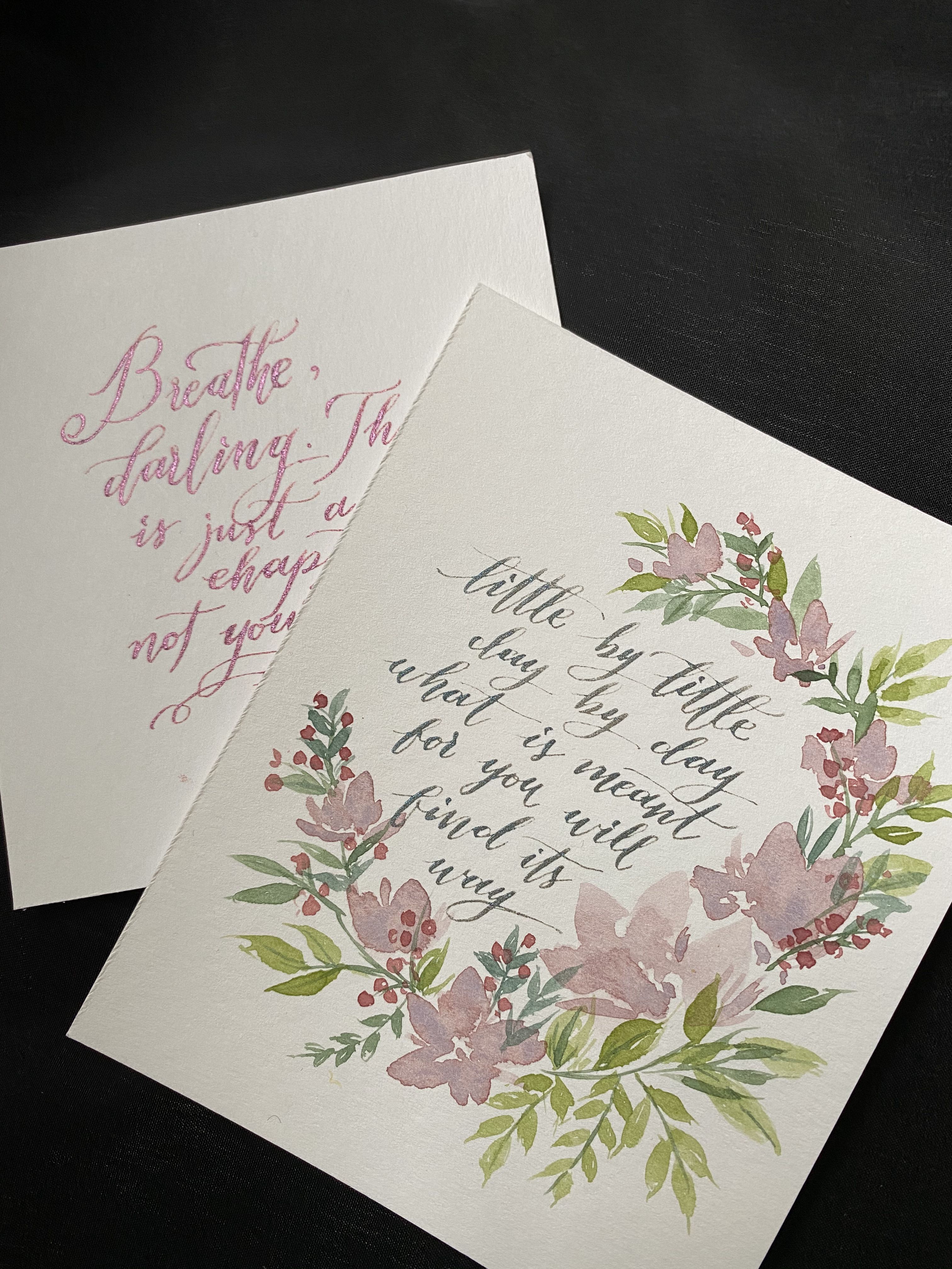 Customisable Calligraphy Cards, Hobbies & Toys, Stationery & Craft, Art ...