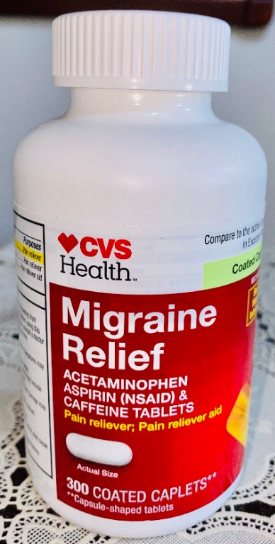 cvs health migraine headache relief medicine caplets expires 01 2022