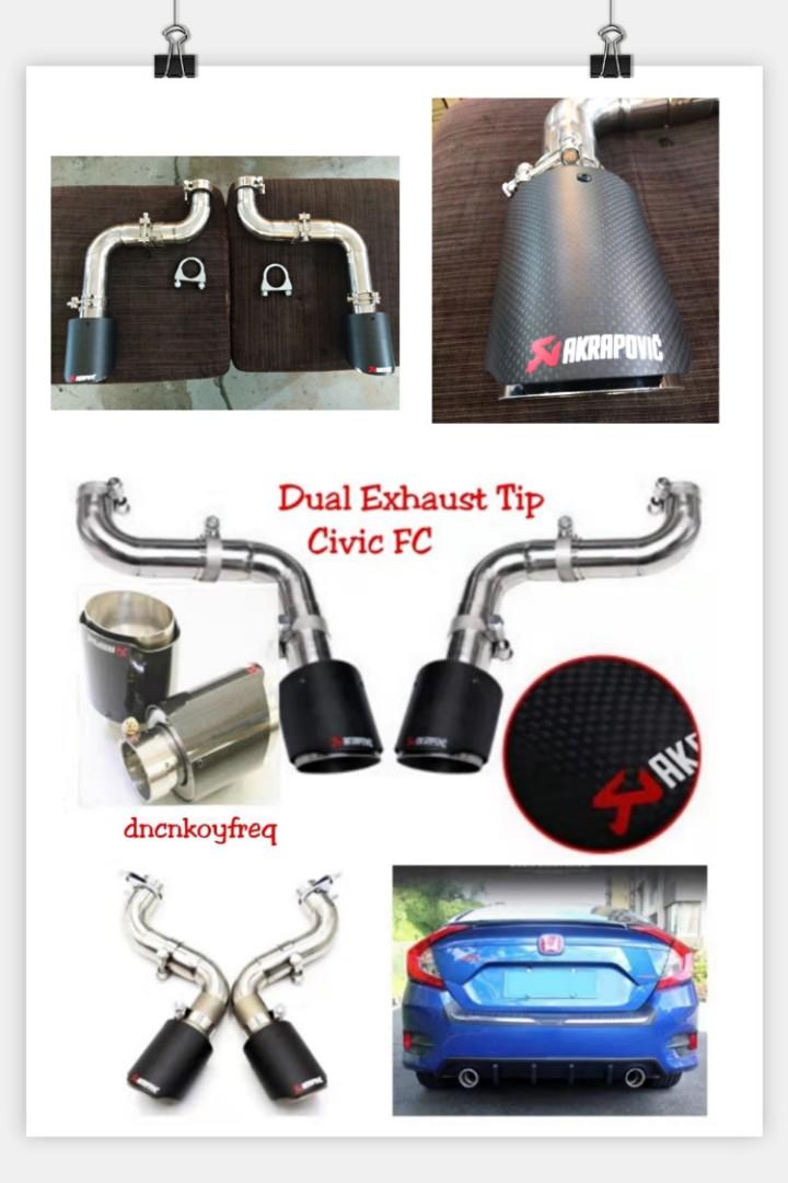 Double exhaust tips Honda fc, Auto Accessories on Carousell