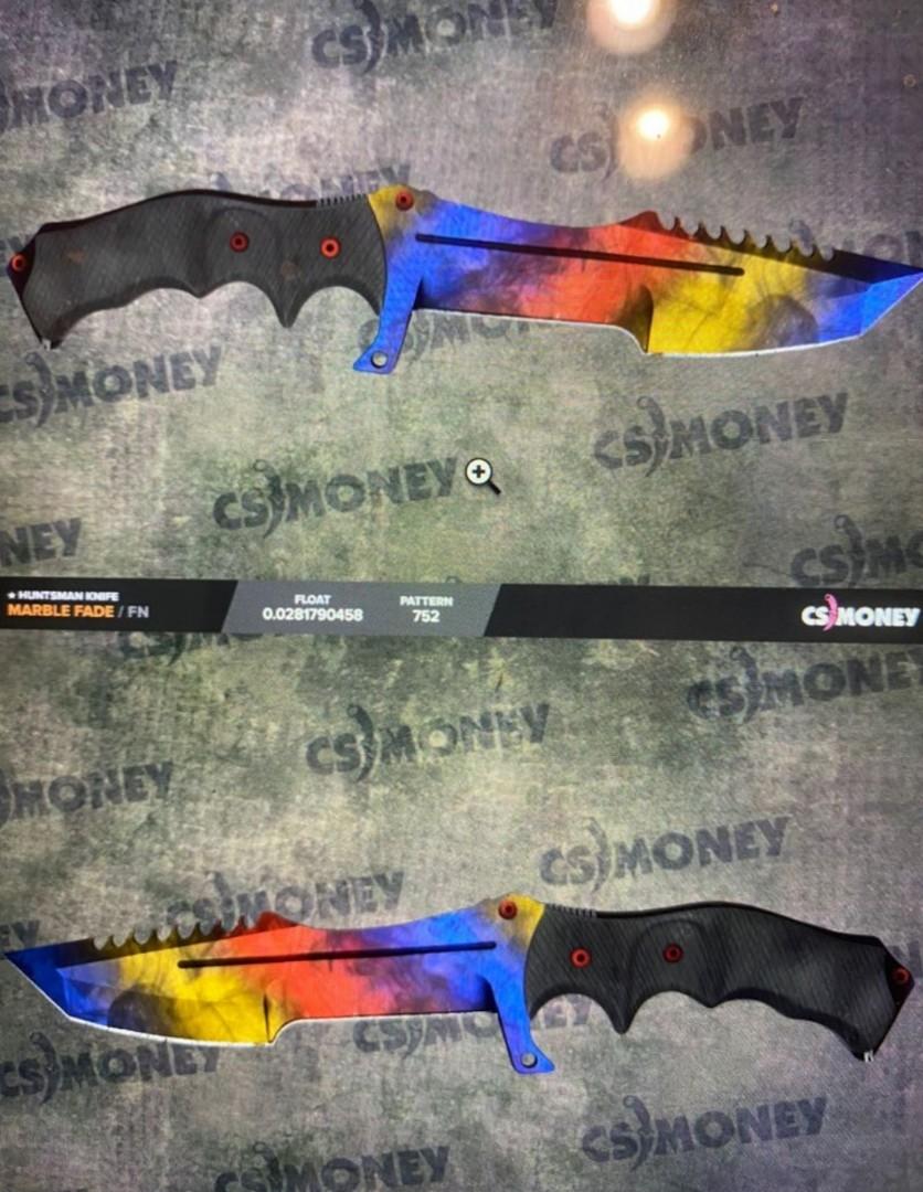 Fn Huntsman Knife Marble Fade Toys Games Video Gaming In Game Products On Carousell - marble knife roblox
