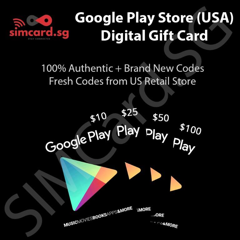 Google Play Store Usa Region Digital Prepaid Gift Card Store