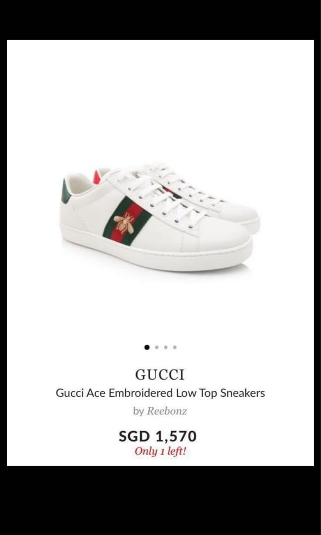 Gucci Ace Embroidered Low Top Sneaker 