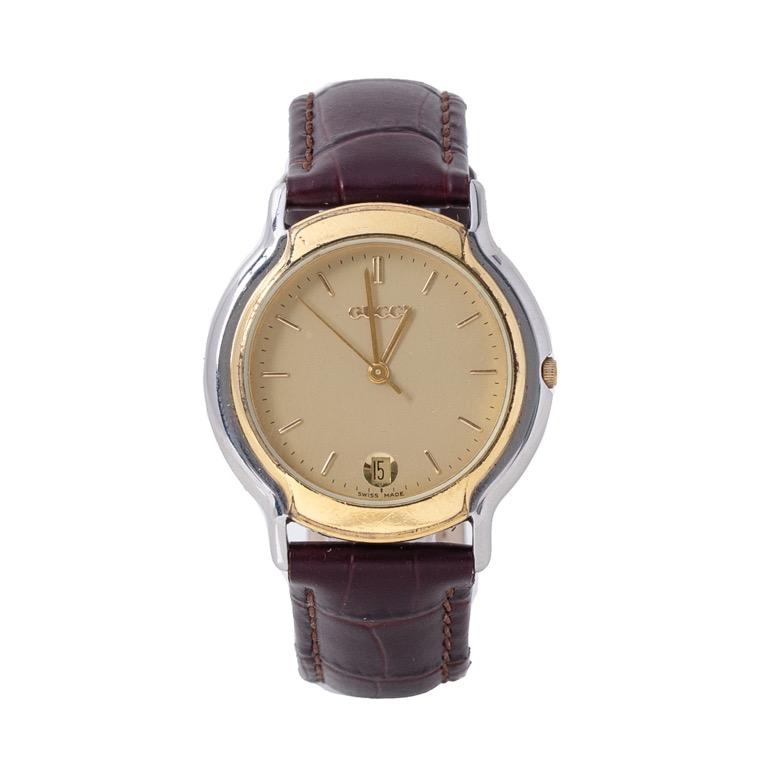 GUCCI Two Tone Vintage 8000M Stainless Steel Watch