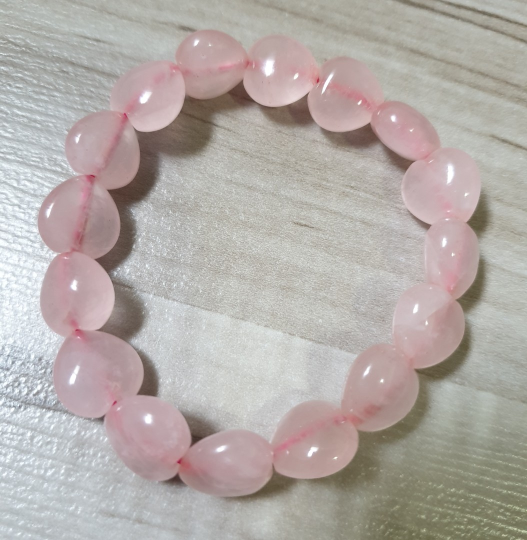 Rose quartz shop heart bracelet