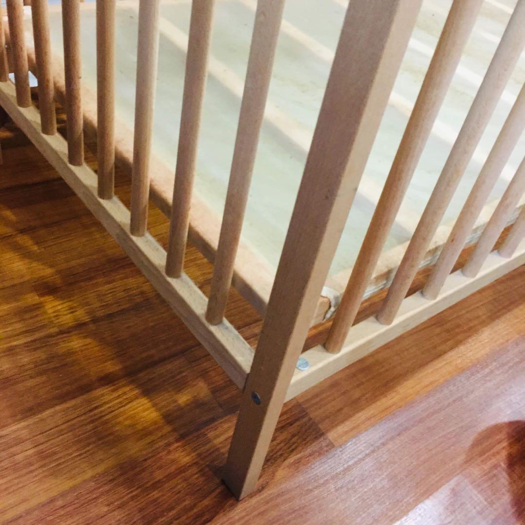 IKEA BABY COT WOOD COLOUR, Furniture & Home Living, Furniture, Tables