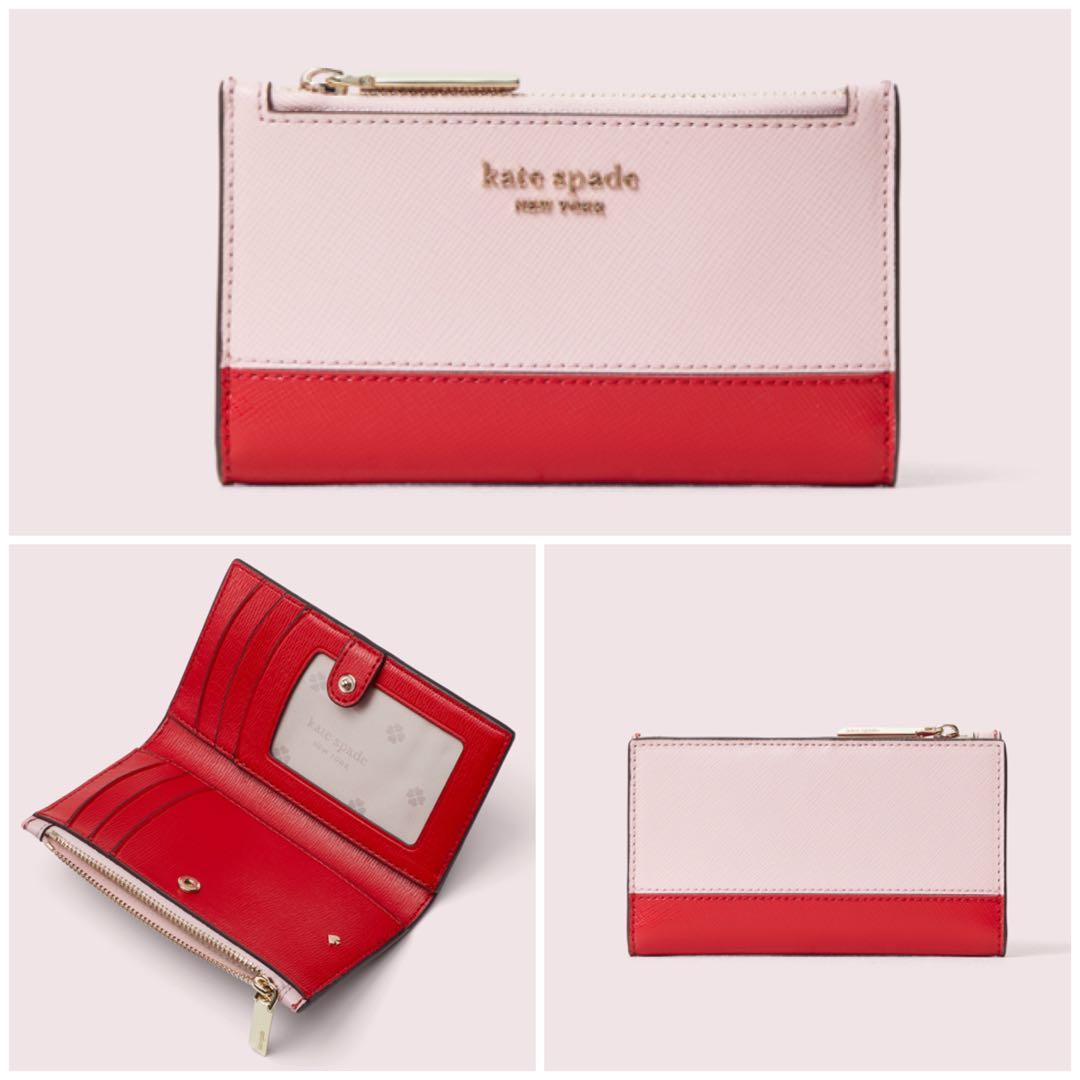 Kate Spade Spencer Small Slim Bifold Wallet Hot Chili Red Hot Chili Multi Red Pink Nightcap Dark Blue Navy Fiji Green Tamarillo Orange Lemon Sorbet Yellow Women s