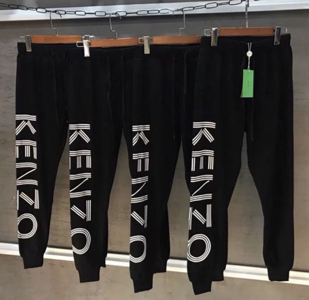 Kenzo Black & Blue Polar Fleece Sweatpants Kenzo