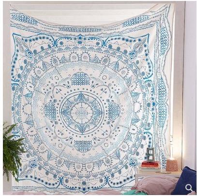 Blue flower tapestry clearance