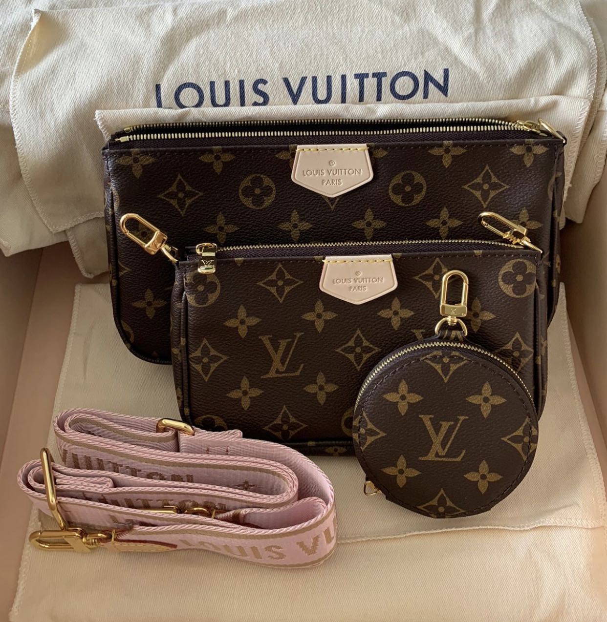 Louis Vuitton Multi Pochette - Pink Strap | Mysite