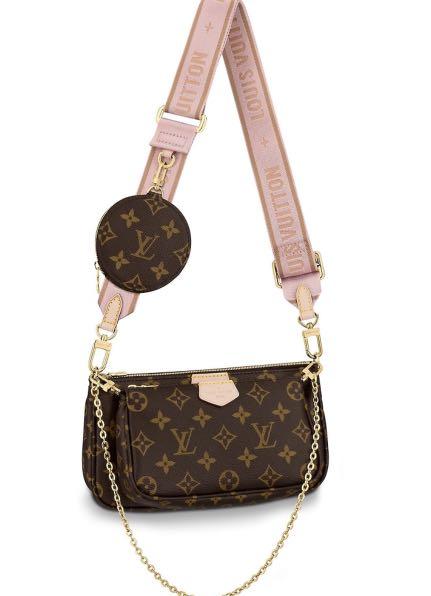 Louis Vuitton Multi Pochette Pink Strap - 3 For Sale on 1stDibs