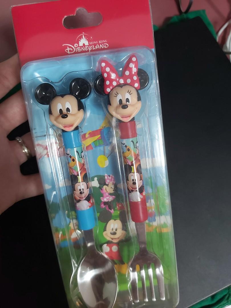 Mickey and Minnie spoon and fork set (Category: Weaning & Toddler Feeding) located in Makati City. Submitted by tuffbrat (Listing ID 1007830527, Image 1). Description: brand new cute and safe spoon and fork for your little one.