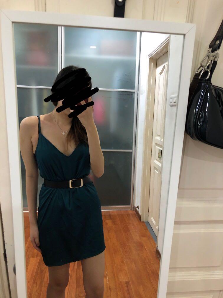 missguided emerald green dress