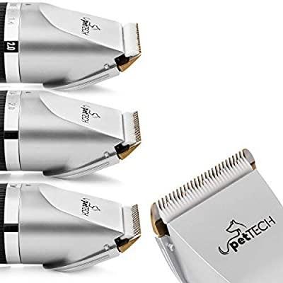 PetTech Professional Dog Grooming Kit Rechargeable Cordless Pet Grooming Clippers Complete Set of Dog Grooming Tools. Low Noise Suitable For Dogs Cats and Other Pets M7440 Everything Else on