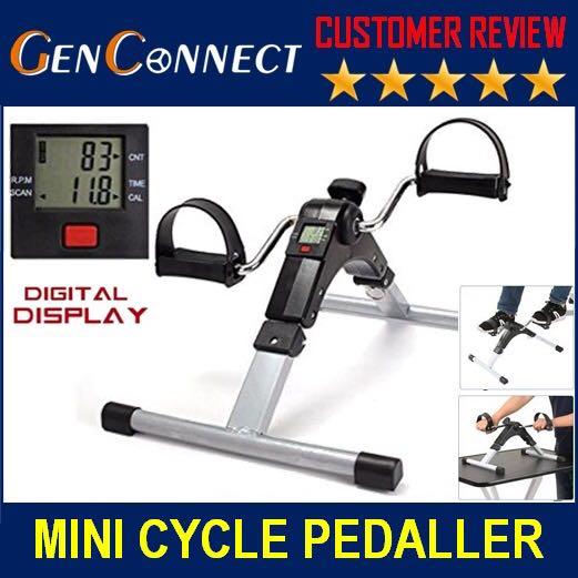 PROMO* Digital Display Trainer Mini Cycle Pedal Exerciser Physiotherapy Exercise  Bike Bicycle Arm Leg Training Machine Treadmill Fitness Resistance  Adjustable, Sports Equipment, Exercise & Fitness, Cardio & Fitness Machines  on Carousell