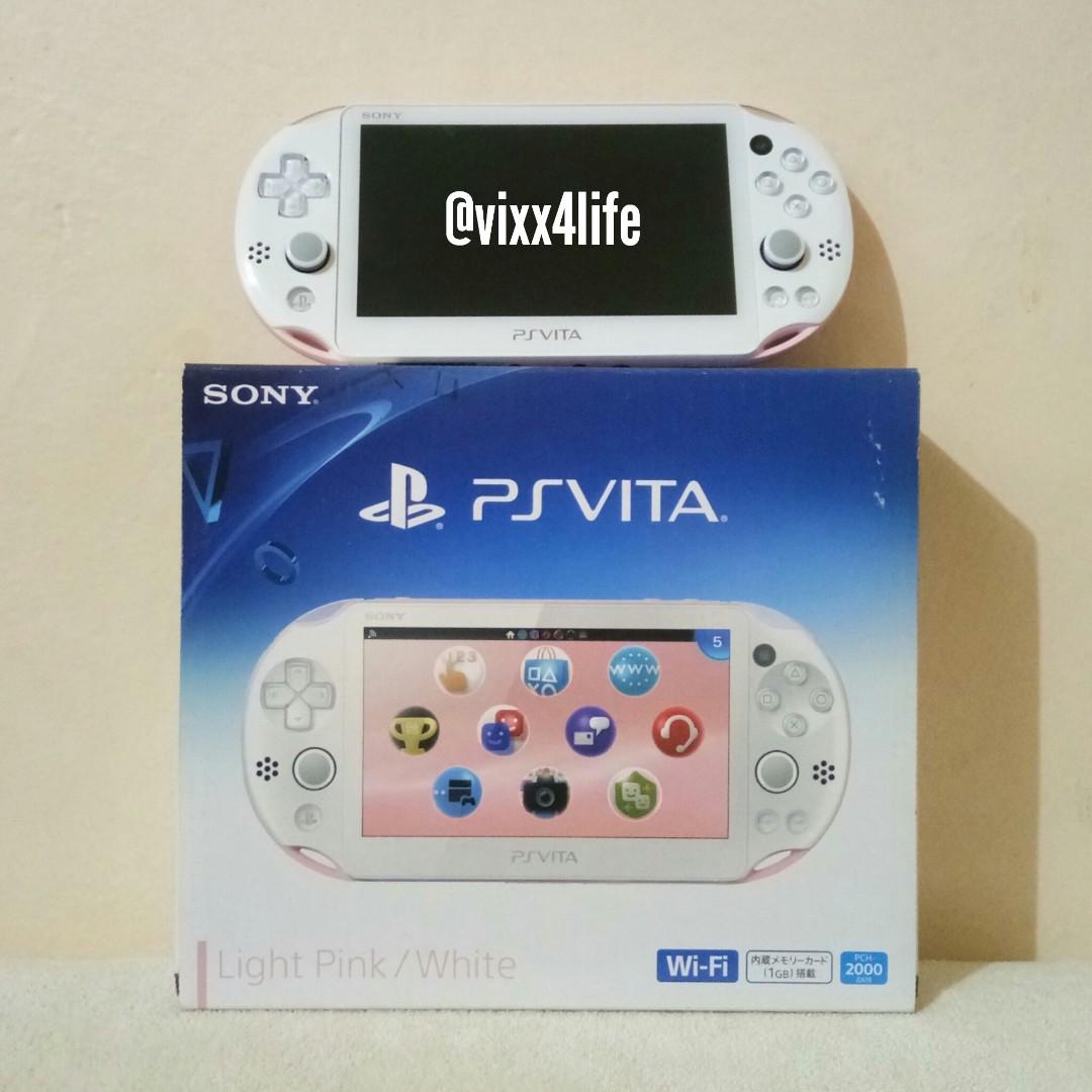 PS VITA 2K LIGHT PINK WHITE FULLSET 128GB JAILBREAK PSVITA