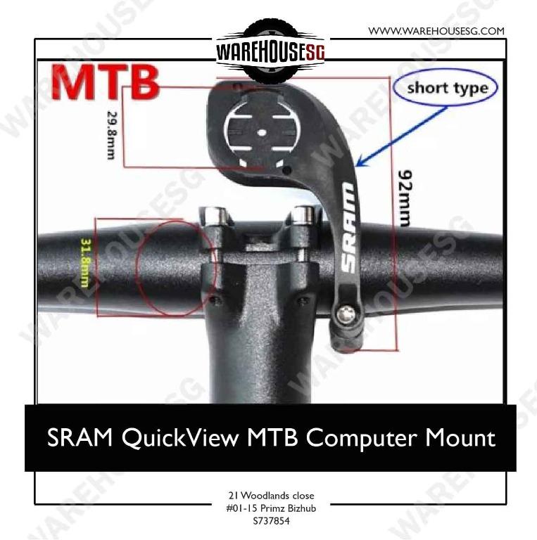 SRAM MTB QuickView Computer Mount Sports Equipment Bicycles