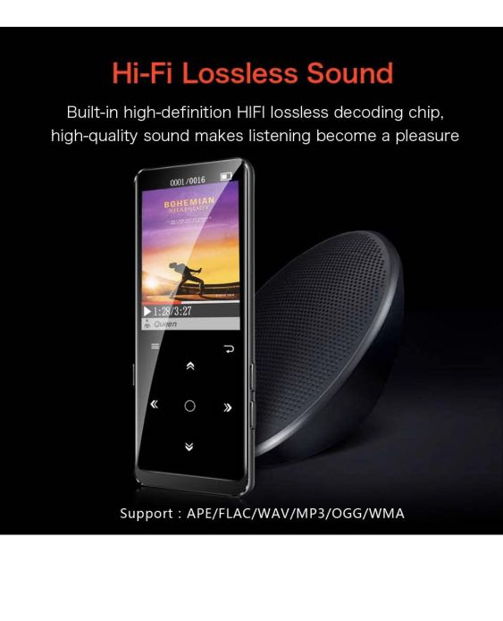 SUPEREYE M3 MP3 Player, 16G Portable Lossless Sound MP3 Player with