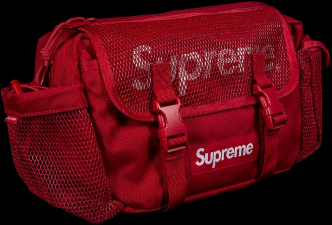 supreme waist bag dark red