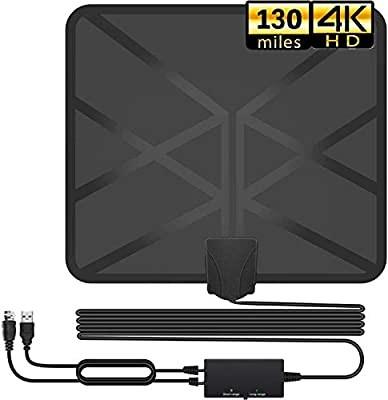 Tv Antenna 2020 Newest Indoor Digital Hdtv Amplified Antennas Freeview 4k Hd Vhf Uhf For Local Channels 130 Miles Range With Switch Amplifier Signal Booster Support All Tv S 16 5ft Coax Cable Electronics Others