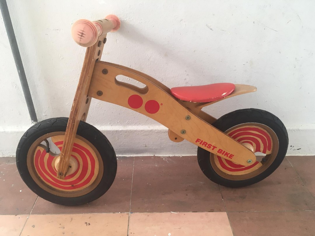 wooden push bike