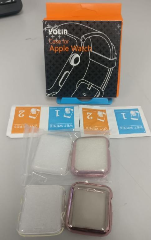 Yolin Apple Watch Series 3 Screen Protector Iwatch Cover Soft Transparent Tpu All Around Protective Case For Apple Watch Series 3 42mm 1 Rose Pink 1 Transparent Women S Fashion Watches On Carousell
