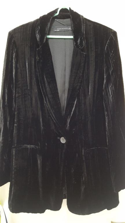 zara velvet jacket womens