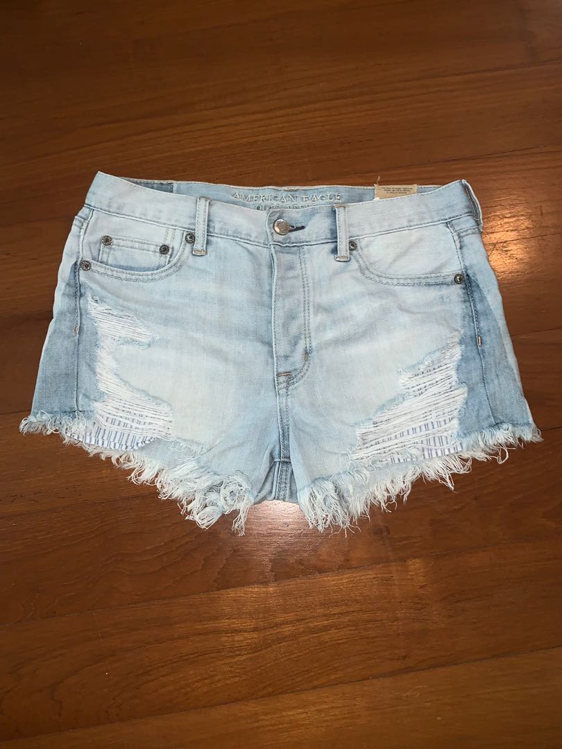 american eagle ripped jean shorts