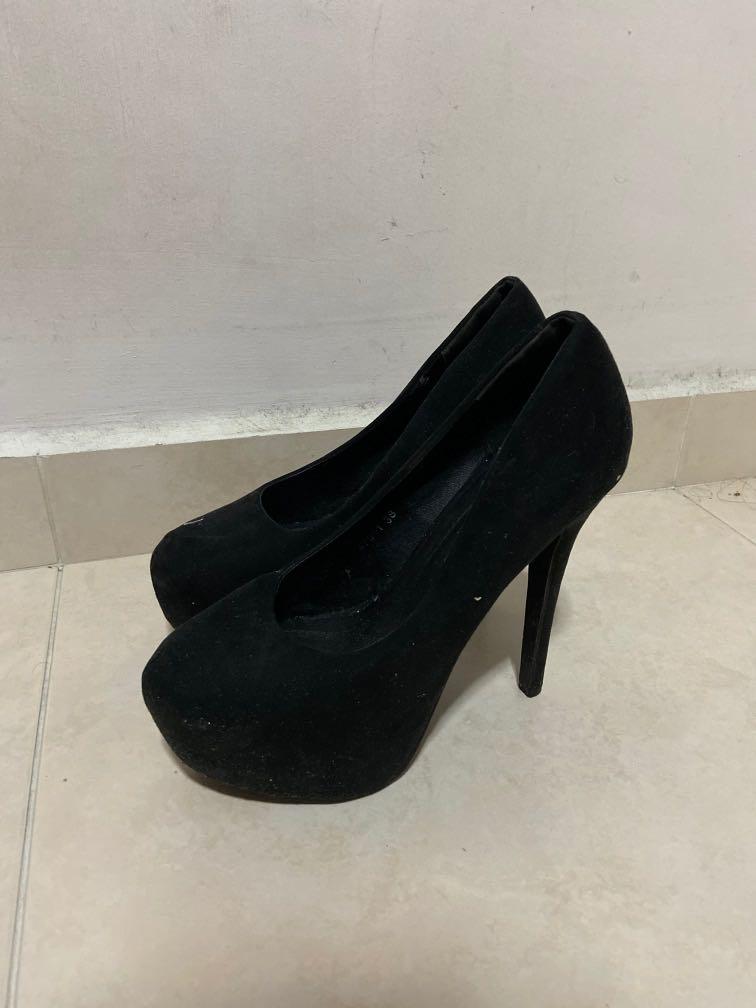 Black Stiletto 6 Inch Heels, Women's 