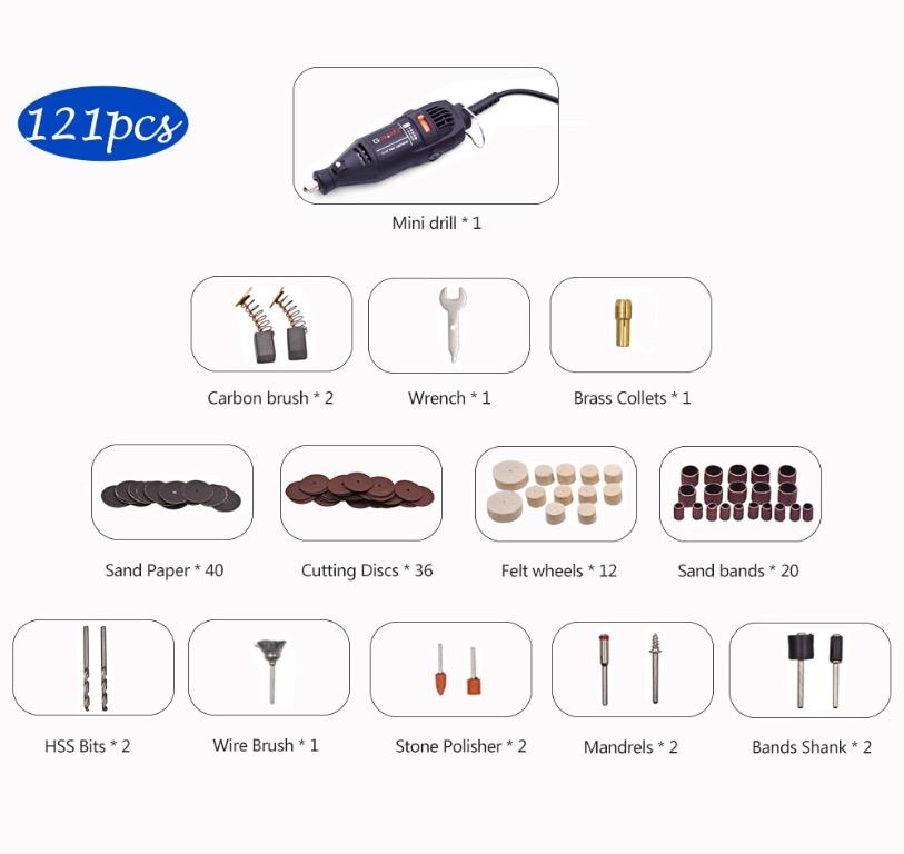 BNIB GOXAWEE 220V Power Tools Electric Mini Drill Engraver Rotary Tools ...