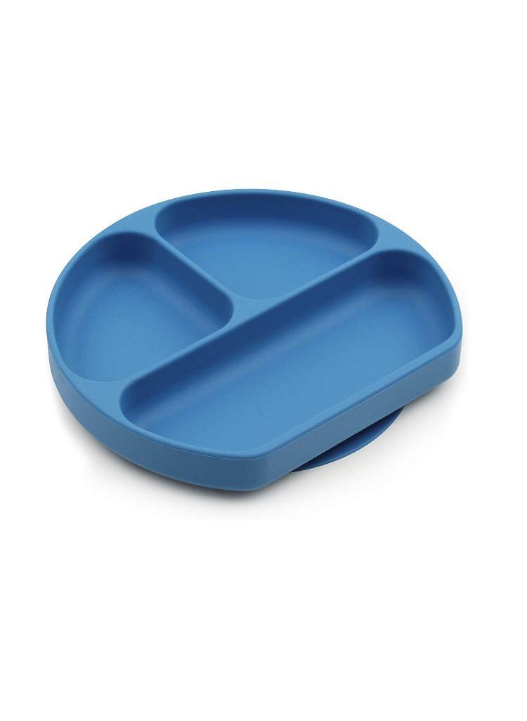 BPA Free Silicone Grip Dish Divided Plate Suction Plate Microwave Dishwasher Safe Baby Toddler Plate 