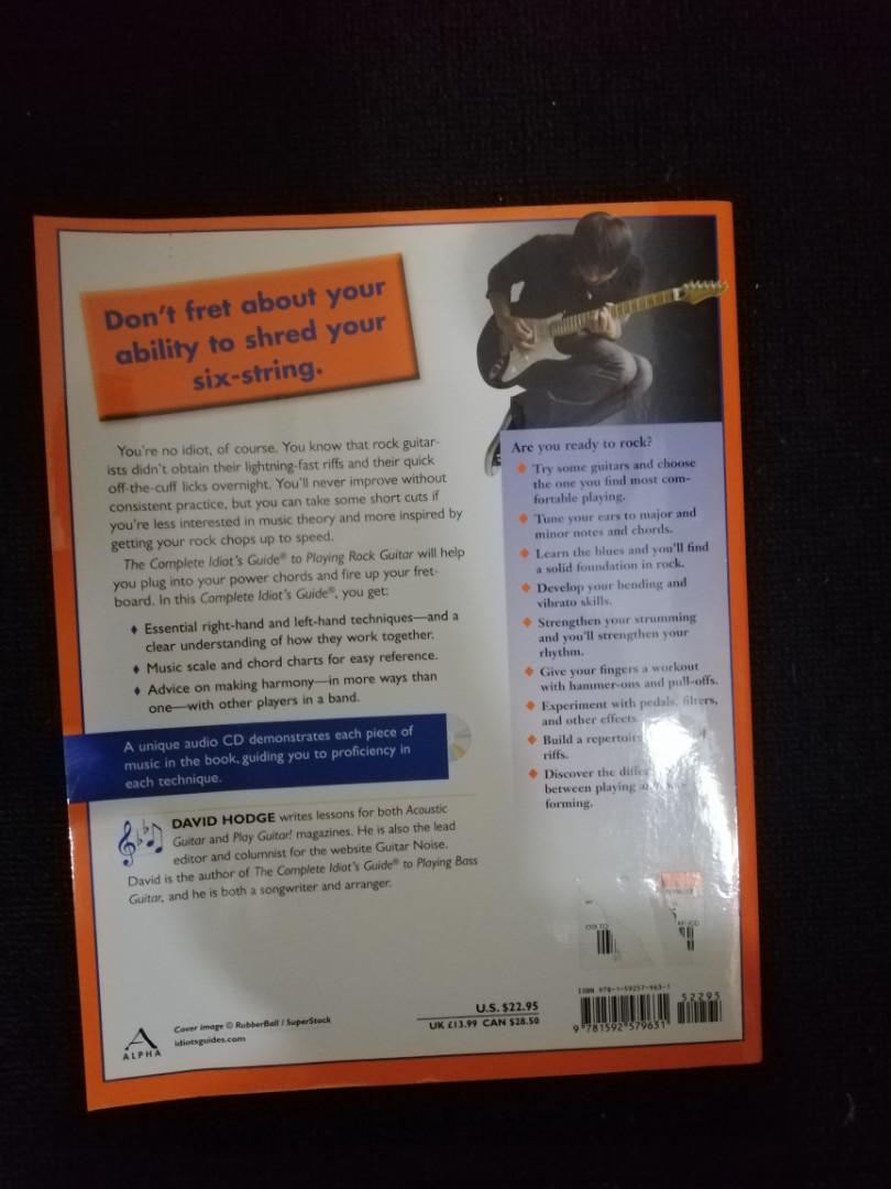 Complete Idiot S Guide To Playing Rock Guitar Lesson Book Music Media Cd S Dvd S Other Media On Carousell