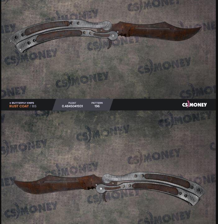 CSGO Butterfly Knife Rust Coat BS, Video Gaming, Gaming Accessories
