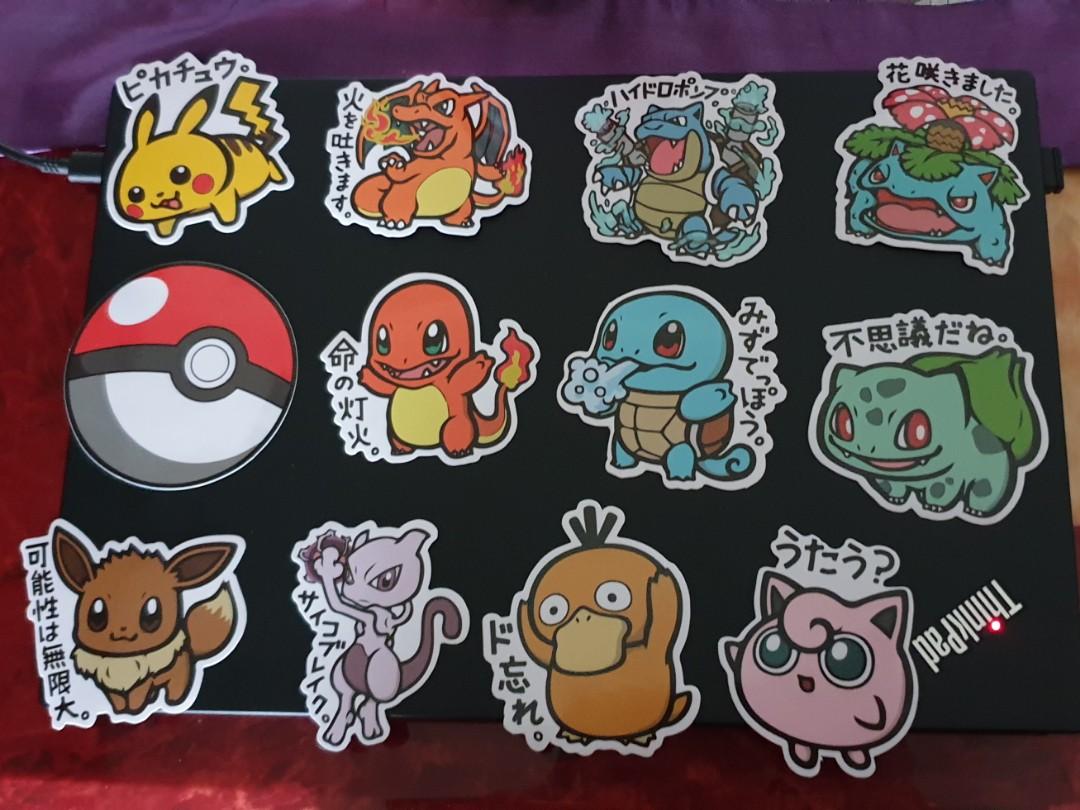 Cute Japanese Pokemon Characters Stickers for luggage/ laptop, Hobbies ...