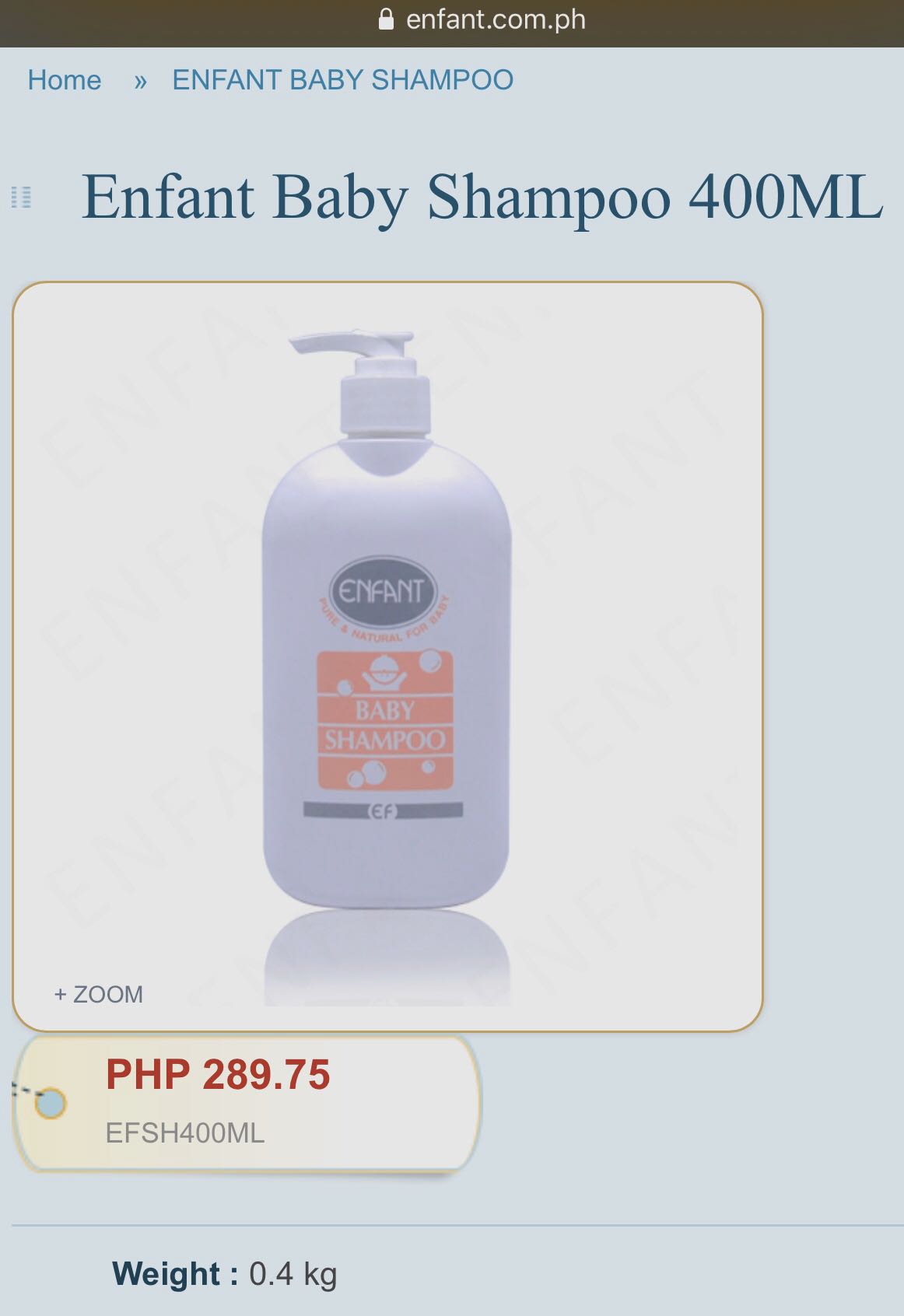 enfant baby shampoo