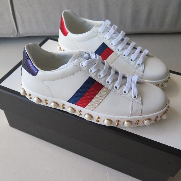 gucci pearl trainers