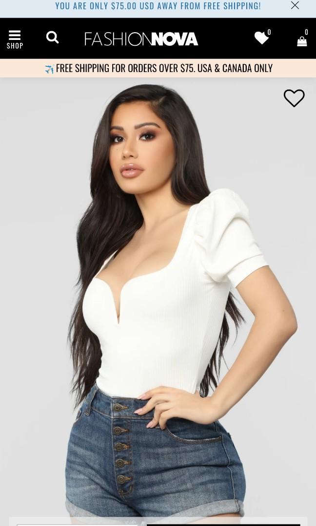Fashion Nova Body Suit White Women S Fashion Clothes Tops On