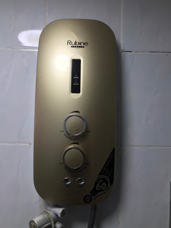 Faulty Rubine Water Heater with DC Pump, Furniture u0026 Home Living, Lighting  u0026 Fans, Fans on Carousell