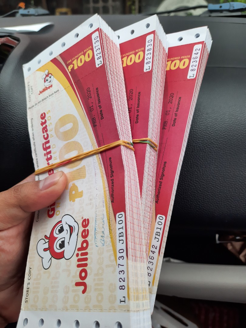 For sale Discounted Jollibee Gift Certificates Food Drinks Local