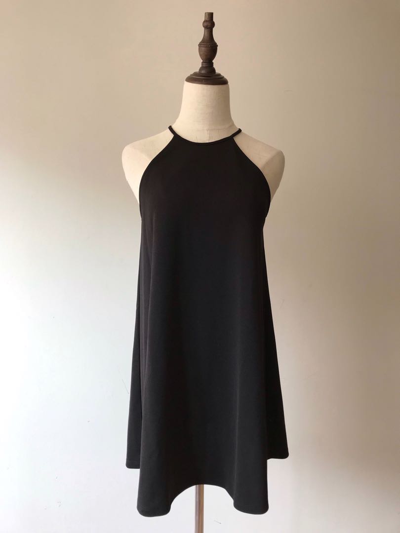 FOREVER 21 BLACK HALTER DRESS