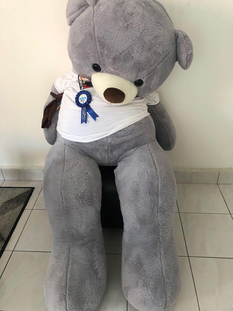 Grey giant teddy bear on sale